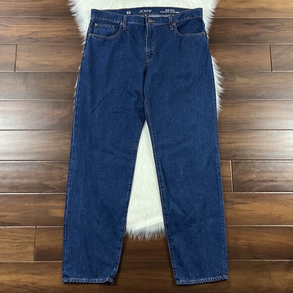 J. Crew Size 32 Primerose Wash Mid Rise Slouchy Straight Dad Denim Jeans BP294 - Picture 1 of 10